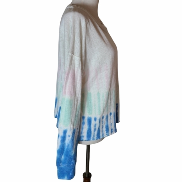Splendid Scoop Neck White Tie Dye Sweatshirt Large NWT - Picture 5 of 9